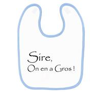 Bavoir bébé kaamelott sire on en gros Bleu