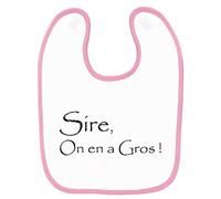 Bavoir bébé kaamelott sire on en gros Rose