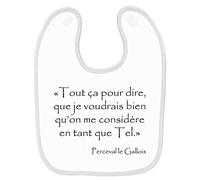 Bavoir bébé kaamelott tel perceval Blanc