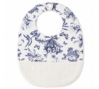 Bavoir bébé réversible imprimé Toile de Jouy T2 Bleu