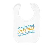 Bavoir Coton Bio Je préfère quand Papa Change Les Couches Humour
