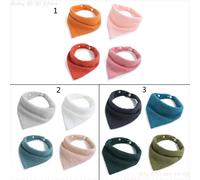 Bavoir D'alimentation Pour Bébé Avec Bouton-Pression, Serviette En Gaze De Coton Doux, Serviette Triangulaire, Bandana Pour Nouveau-Né, 4 Pièces