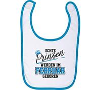 Bavoir de bébé vrai prince de Februar (février) né - bleu clair, One Size