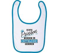 Bavoir de bébé vrai prince de Novembre geboren - bleu clair, One Size