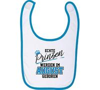 Bavoir de bébé vrai prince peuvent im August geboren - bleu clair, One Size