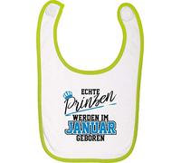 Bavoir de bébé vrai prince peuvent im janvier geboren - citron vert, One Size