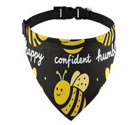 Bavoir de cou doux avec boucle réglable 33 à 53,3 cm, pour porter au quotidien, mots mignons abeilles