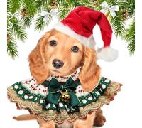 Bavoir de Noël pour animaux de compagnie - Bandana doux réglable pour chien - Écharpe réversible en dentelle respirante pour animaux de compagnie