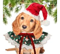 Bavoir de Noël pour animaux de compagnie - Bavoirs de Noël doux et réglables pour chien, bandana mignon en dentelle respirante réversible pour animaux de compagnie