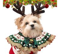 Bavoir de Noël pour animaux de compagnie, doux et réglable, bandana de Noël pour chien, jolie écharpe respirante en dentelle, réversible, accessoire pour animaux de compagnie