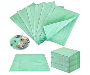 Bavoir dentaire, 125 pièces, 33 x 45 cm, serviettes patient, sets de table, tatouage, imperméable, bavoir d'hôpital, pratiques, études de tatouage (vert)