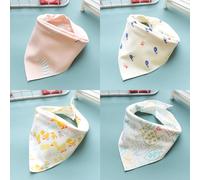 Bavoir Double En Coton Pour Bébé, Bandana, Écharpe, Alimentation, Serviette De Salive, Bavette, Accessoires En Tissu