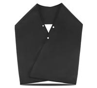 Bavoir Écharpe en Polyester Adulte Double Couche Imperméable Noir | Pliable et Pratique, Fermeture Discrète à Bouton Caché, Protection des Vêtements, pour Repas en Établissement