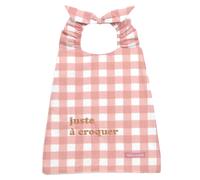 Bavoir élastiqué coton bio vichy bois de rose TU