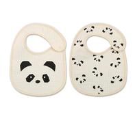 Bavoir En Coton Pour Bébé, 2 Pièces, Pour Nourrissons, Filles Et Garçons, Imperméable À L'eau, Accessoire Fournitures-Panda