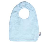 Bavoir en gaze de coton jeanne bleu dès