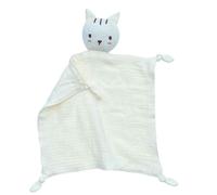 Bavoir En Mousseline De Coton Doux Pour Bébé,Poupée Chat En Peluche,Serviette Apaisante Pour,Couverture De Sécurité,Serviette De Câlin Pour Bébé - Type Rice White