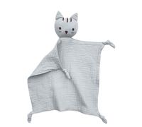 Bavoir En Mousseline De Coton Doux Pour Bébé,Poupée Chat En Peluche,Serviette Apaisante Pour,Couverture De Sécurité,Serviette De Câlin Pour Bébé - Type Grey