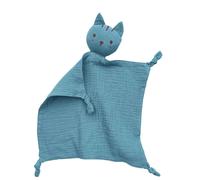 Bavoir En Mousseline De Coton Doux Pour Bébé,Poupée Chat En Peluche,Serviette Apaisante Pour,Couverture De Sécurité,Serviette De Câlin Pour Bébé - Type Ink Blue