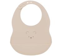 Nattou Bavoir en Silicone avec Récupérateur, Taille Réglable, Vegan, Sans BPA, Environ 20 x 27 cm, Silicone, Argile