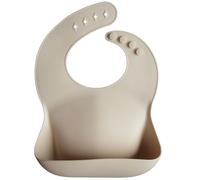 mushie Bavoir en silicone pour bébé - Sable - Réglable - Imperméable