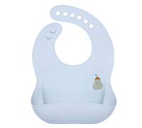 Bavoir en silicone - happy fruits poire bleu TU