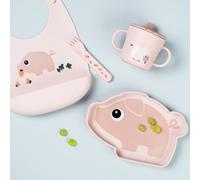 Bavoir en silicone Pigee Rose