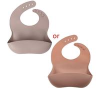 Bavoir En Silicone Souple Pour Bébés Et Tout-Petits, Couleur Unie, Alimentation De Poche