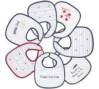 Trois Kilos Sept - Lot de 7 Bavoirs Bébé - Imperméable - Fille, Garçon, Mixte - (Motifs au Choix)