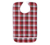 Bavoir imperméable adulte, bavoirs lavables pour adultes âgés, protecteur de vêtements, tablier de protection contre les incapacités, Protection contre les déversements(Red)