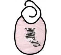 Bavoir imperméable Baby Nellys grand Zebra, 24 x 23 cm - rose