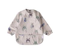 Bavoir Imperméable Imprimé Dessin Animé, Avec Poche, Pour Bébés Nourrissons, Longues Manches, Alimentation, Dessin, Peinture, Tissu Pour Nouveau-Né