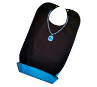 Bavoir Imperméable pour Adulte en Polyester Noir, Lavable et Léger | Protection Anti-taches, Fermeture à Pression, Usage Repas et Soins à Domicile, pour Aidants
