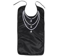 Bavoir Imperméable pour Adulte en Polyester Noir, Style Perlé | Protection Souple Contre les Éclaboussures, pour Repas en Soin et Rééducation, Aide à Garder les Vêtements Propres