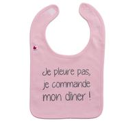 Bavoir je pleure pas, je commande rose