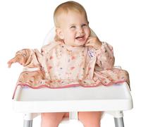 Tidy Tot®™ Cover & Catch™ Bavoir Manches Longues pour Bébé. Se Fixe sur les Chaises Hautes. Tablier Imperméable pour L'alimentation des Bébés. Bavoirs DME. Sac de Voyage Inclus.