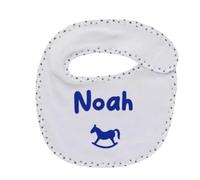 Bavoir personnalisé bébé cadeau anniversaire, naissance, toutes occasions Noël (Blanc)