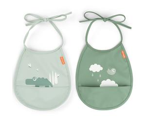 Bavoir petit lot de 2 Croco vert