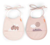 Bavoir petit lot de 2 happy clouds rose