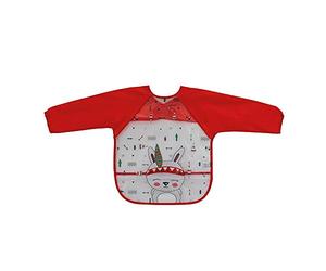 Bavoir plastifié avec manches Tipi rouge