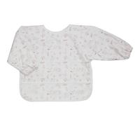 Trois Kilos Sept Bavoir tablier manches longues écru – Déperlant avec récupérateur, lavable 30°C