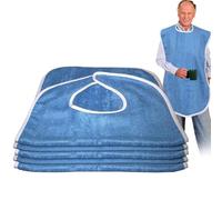 Bavoir pour adultes - Protection alimentaire pour personnes âgées - Ensemble de bavoirs lavables - Housses imperméables pour adultes - Serviettes réutilisables - Protection de vêtements unisexe