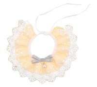 Bavoir pour Animaux en Dentelle Jaune, Style Élégant pour Chat | Usage Quotidien ou Fête, Facile à Nettoyer, Confortable à Porter, pour Chat et Petit Chien