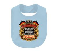 Bavoir pour bébé avec blason de l'aigle allemand - Bleu clair | Si cela ne vous convient pas, adieu, patriote, patriotisme, amour de la maison, noir, rouge, or, lion allemand, tradition