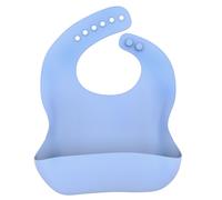 Bavoir Pour Bébé En Silicone Avec Plateau D'égouttage Sans Bpa Bleu