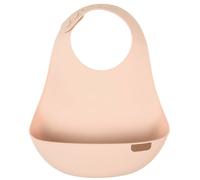 Difrax LOVI - Bavoir en Silicone - Rose Clair Ergonomique Favorise l’autonomie à table sans salir