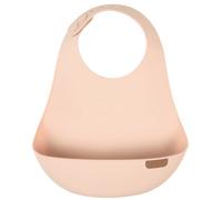 Difrax - Bavoir en silicone LOVI - Ergonomique, favorise l'autonomie à table - Rose clair