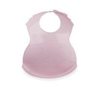 Bavoir semi-rigide avec récupérateur rose poudré TU