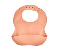 THERMOBABY - Bavoir En Silicone - Bavoir Bebe Avec Récupérateur - Bavoir Souple - Bavoir Ajustable Et Facile à Nettoyer - Pêche