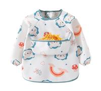 Bavoir smocké pour bébé - Style tablier à manches longues, facile nettoyer, ajustement confortable du cou, texture respirante | Chemise d'alimentation les tout-petits, filles, g